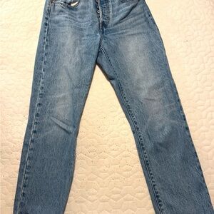 Levi's Light Blue Denim Jeans with Tan Leather Patch